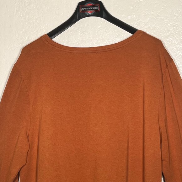 Chicos Zenergy Rust Orange Pullover Sweater Women's 4 (XXL-20/22) Cotton/Modal - Picture 3 of 16